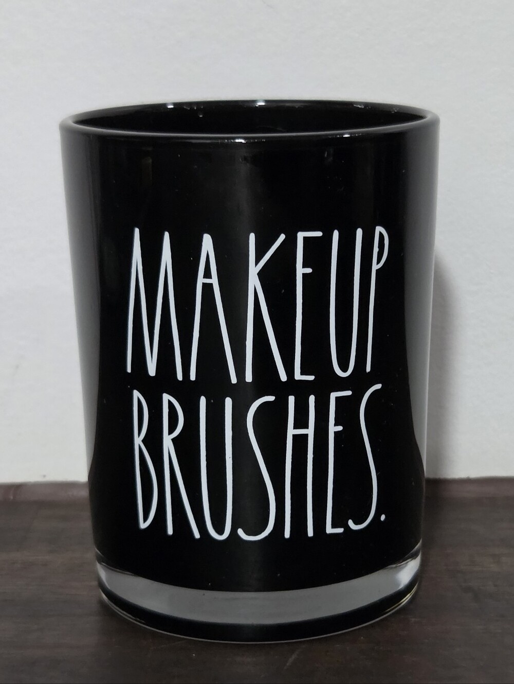 Rae Dunn Makeup Brushes Holder - Black Makeup Brush Cup